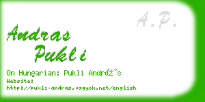 andras pukli business card